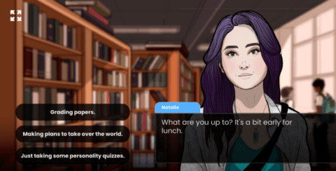 Screenshot from TeachQuest Education Game. A teacher recruitment game.