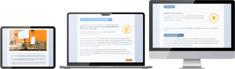 T-Attract, our teacher retention tool, displayed on a desktop computer, a laptop and a tablet.